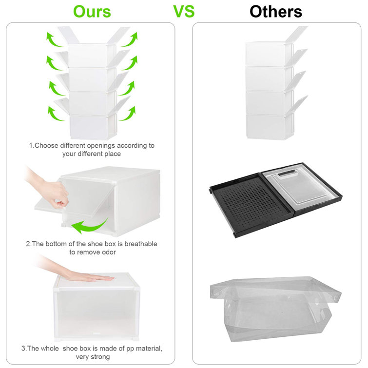 Breathable shoe storage discount boxes